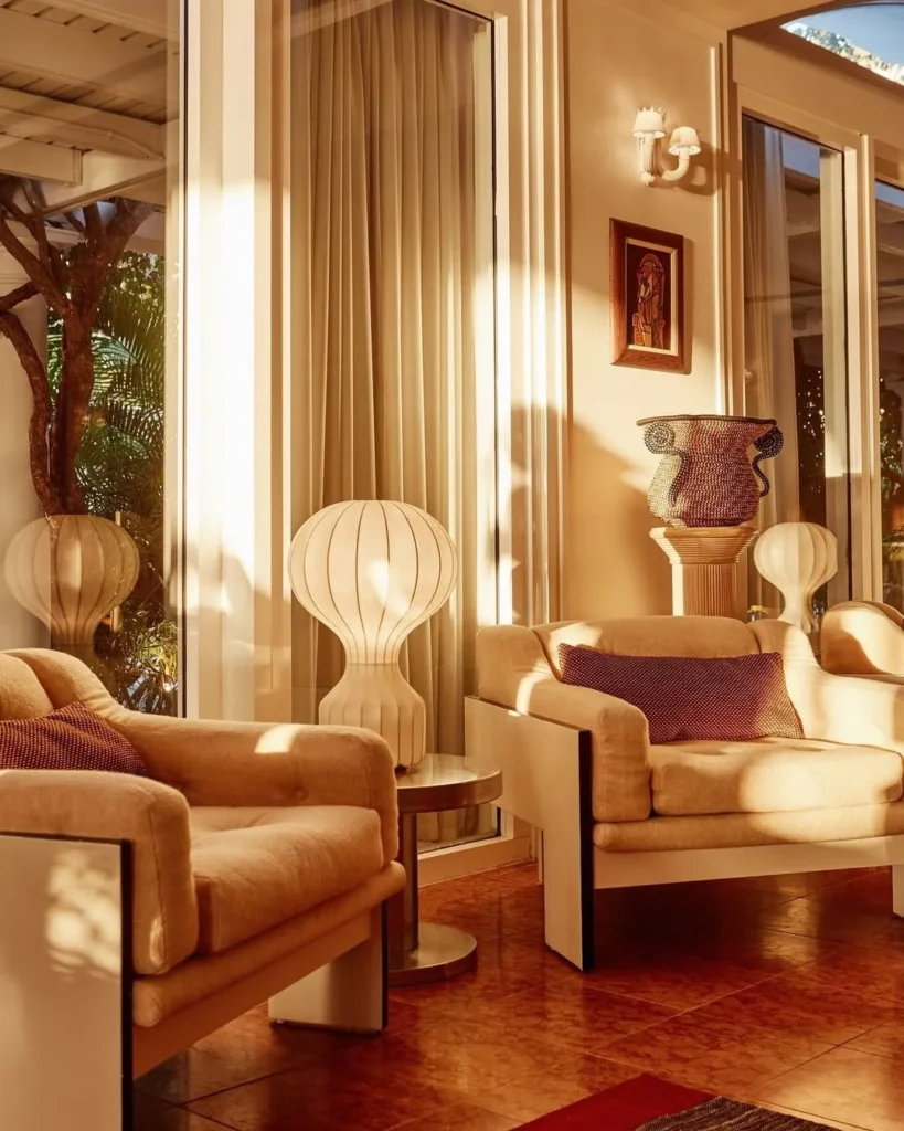 Cozy seating in warm sunlight.