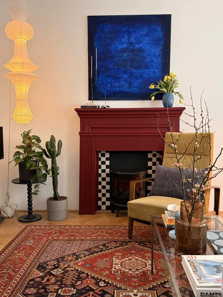 Cozy living room with colorful decor