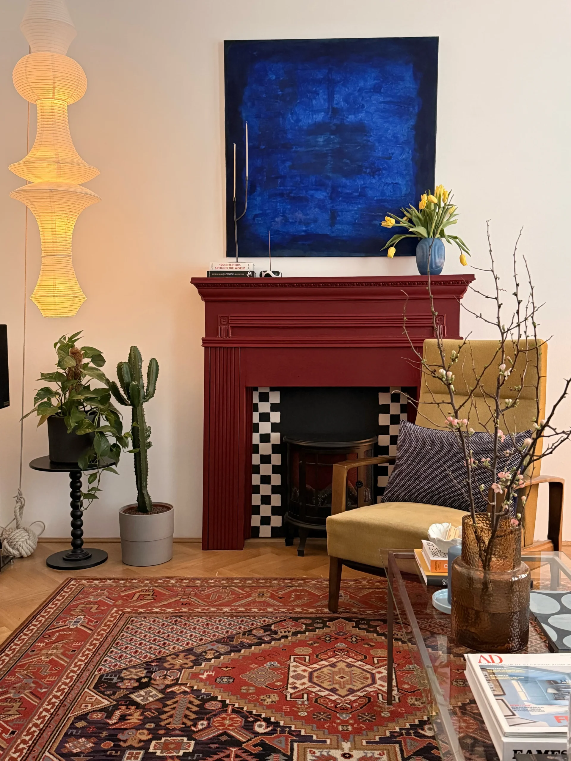 Cozy living room with colorful decor